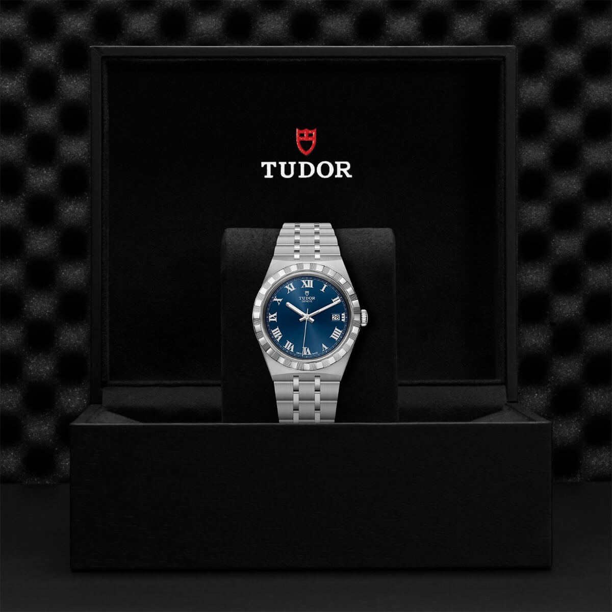 tudor royal with blue roman dial 38mm on bracelet m28500 0005