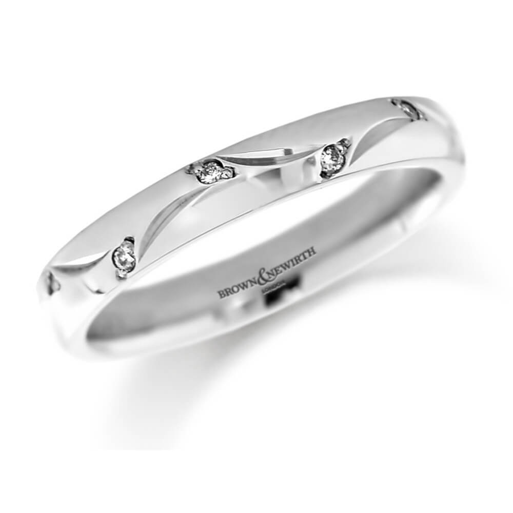 wedding ring platinum diamond set band